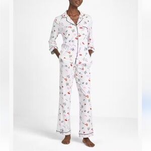 Kate Spade With Love Long PJ Set Pajamas Long Sleeve Long Pant Sz L